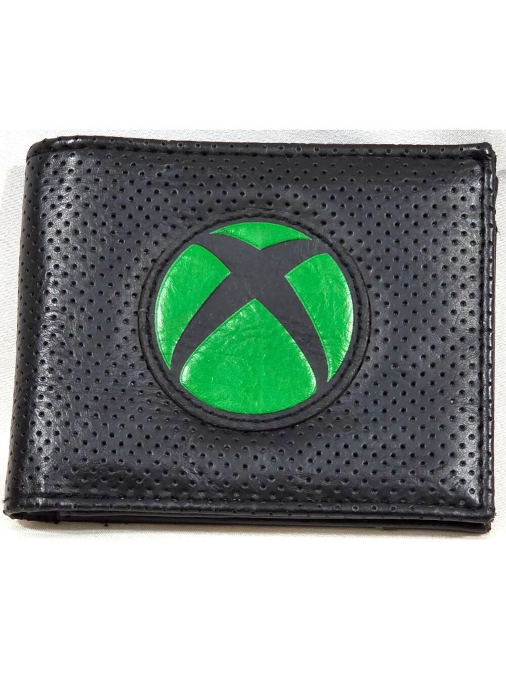 XBOX BIFOLD mens WALLET black faux leather vinyl with green logo Microsoft 2019
